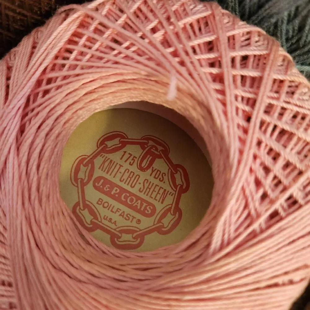 Vintage Mixed of 12 Crochet Thread Remnant Spools by Lily, JP Coats, Etc.